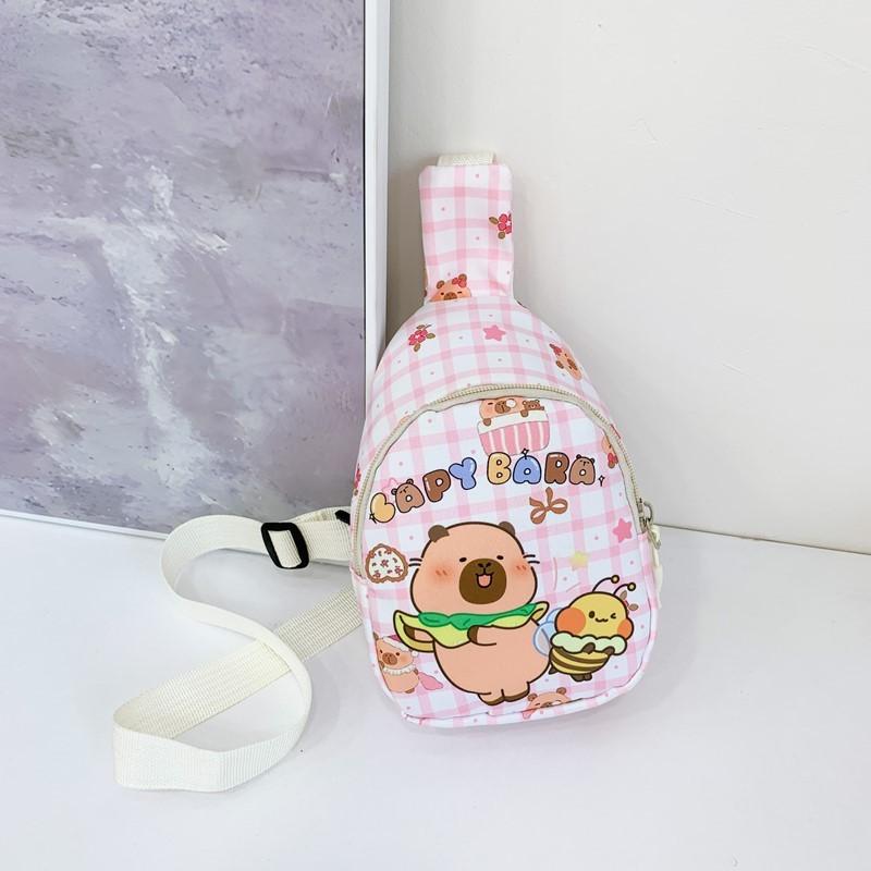 Capybara Pattern Animal Kids Single Shoulder Crossbody Chest Bag For Preschool