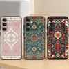 Персидский ковер Цветочный узор Чехол для телефона Для Samsung Galaxy A73,A21s,A22,A31,A52,A53,A71,A41 Мягкий черный корпус