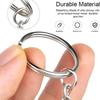 50/500pcs Metal Blank Keyring Keychain Split Rings Keyfob Keyrings Lobster Clasp Keychain Key Pendant Ring Stainless Steel Rings