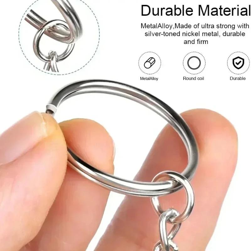 50/500pcs Metal Blank Keyring Keychain Split Rings Keyfob Keyrings Lobster Clasp Keychain Key Pendant Ring Stainless Steel Rings