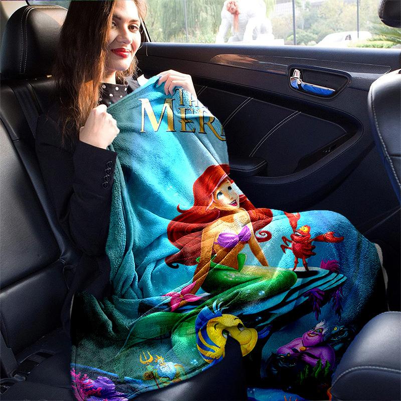 1 шт., Русалочка Ариэль Домашний Декор Плед Мягкое Фланелевое Покрывало для Дивана, Кровати, Машины, Пляжа, Офиса Идея для Подарка на Сон Друзьям
