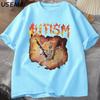 Autistic Funny Skeleton T-Shirt Men Women Autism Meme Graphic T Shirts Harajuku Fashion Cotton Vintage T Shirt Unisex Streetwear