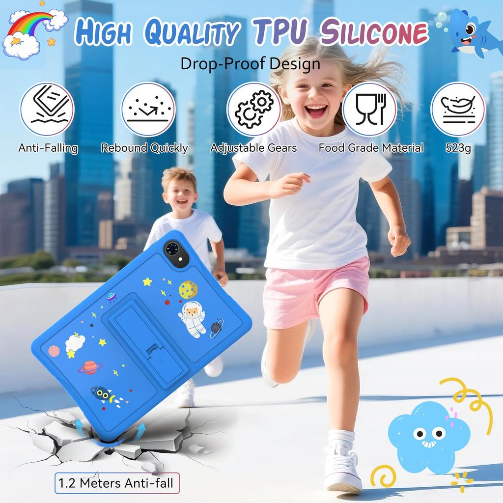 ExcitPower K10 10,1-дюймовый планшет для детей Android 16, 4 ГБ ОЗУ 64 ГБ ПЗУ, Большой дисплей Widevide L1, Восьмиядерный RK3562, 5000 мАч, 5G Wi-Fi