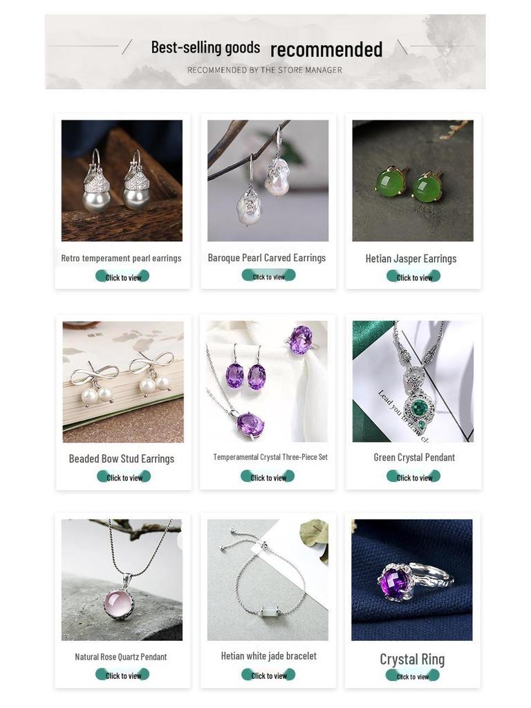 Silverstone S925 Baroque-Style Green Crystal Vintage Engraved Silver Pendant for Women