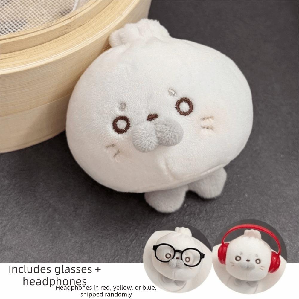Steamed Bun Style Plush Seal Keychain Hanging Ornament Stuffed Marine Animal  Kids Gift