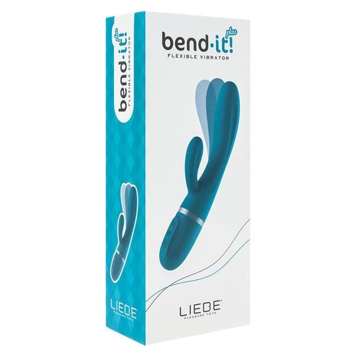 Vibromasseur Rabbit Bend It Plus Mémoire de Forme Bleu