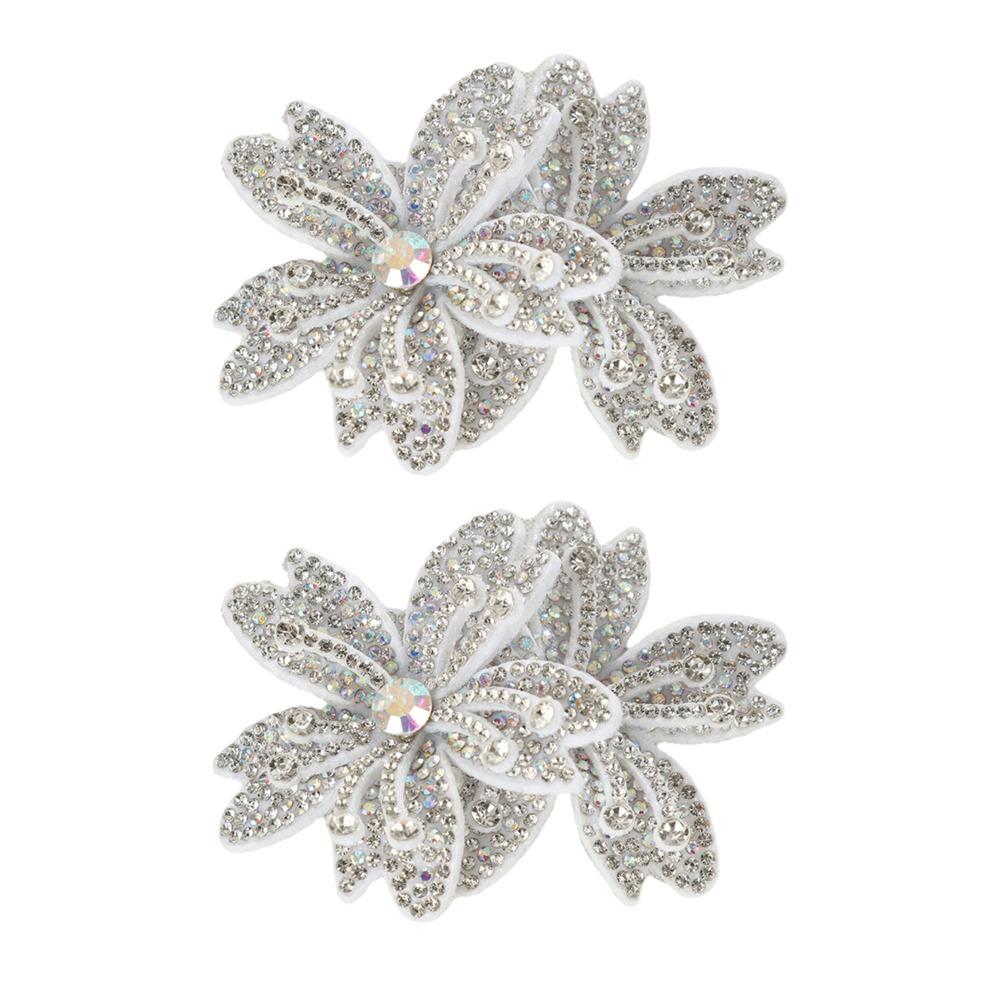 1Pairs 3D Flower Brooch Fabrics DIY Craft Sew-On Applique Headband Accessories Fabrics