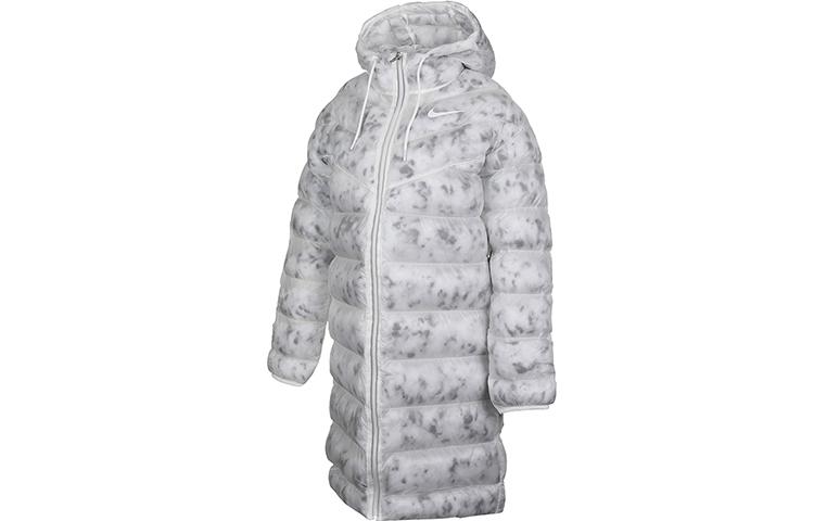 Nike Женские пуховики Mountain Peak Белый с капюшоном Умеренный пуховик-рубашка CZ1910-121