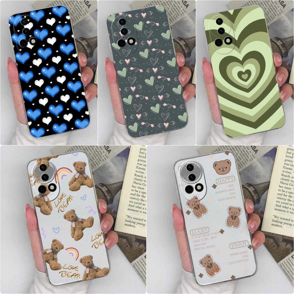 Чехол для Huawei Nova 12 Pro 5G Ultra Y72 12i Pura 70 Pro, прозрачный чехол Pretty Love Heart Bear, силиконовый, мягкий, ТПУ, защитная пленка для экрана, корпус для Huawei Capa