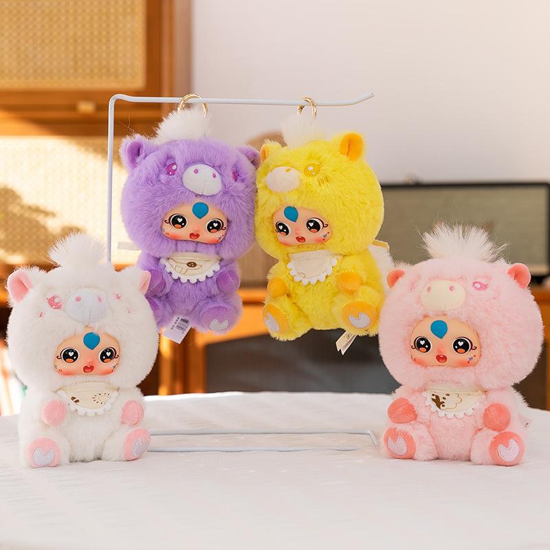 Милая плюшевая игрушка пони, подарок на Новый год, виниловая кукла с лицом, подвеска, талисман зодиакальной лошади, настольные качели, одобрение