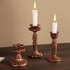 1pc Vintage Taper Candle Holders - Antique Bronze Finish Resin Candle Sticks For Wedding, Dinner Party, Table Centerpiece Decor