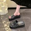 Wear Thick-soled Cool Slippers Women's Summer New Sequins Niche Open-toed Sandals One-word High Casual Shoes