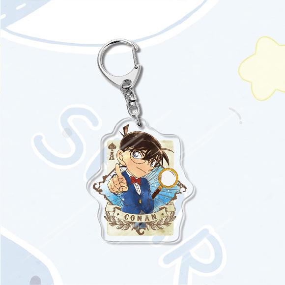 Акриловый брелок в стиле аниме «Детектив Конан», металлическое кольцо, автомобильная сумка, украшение для ключей, аксессуар, подарок, аниме, подарки, кулон