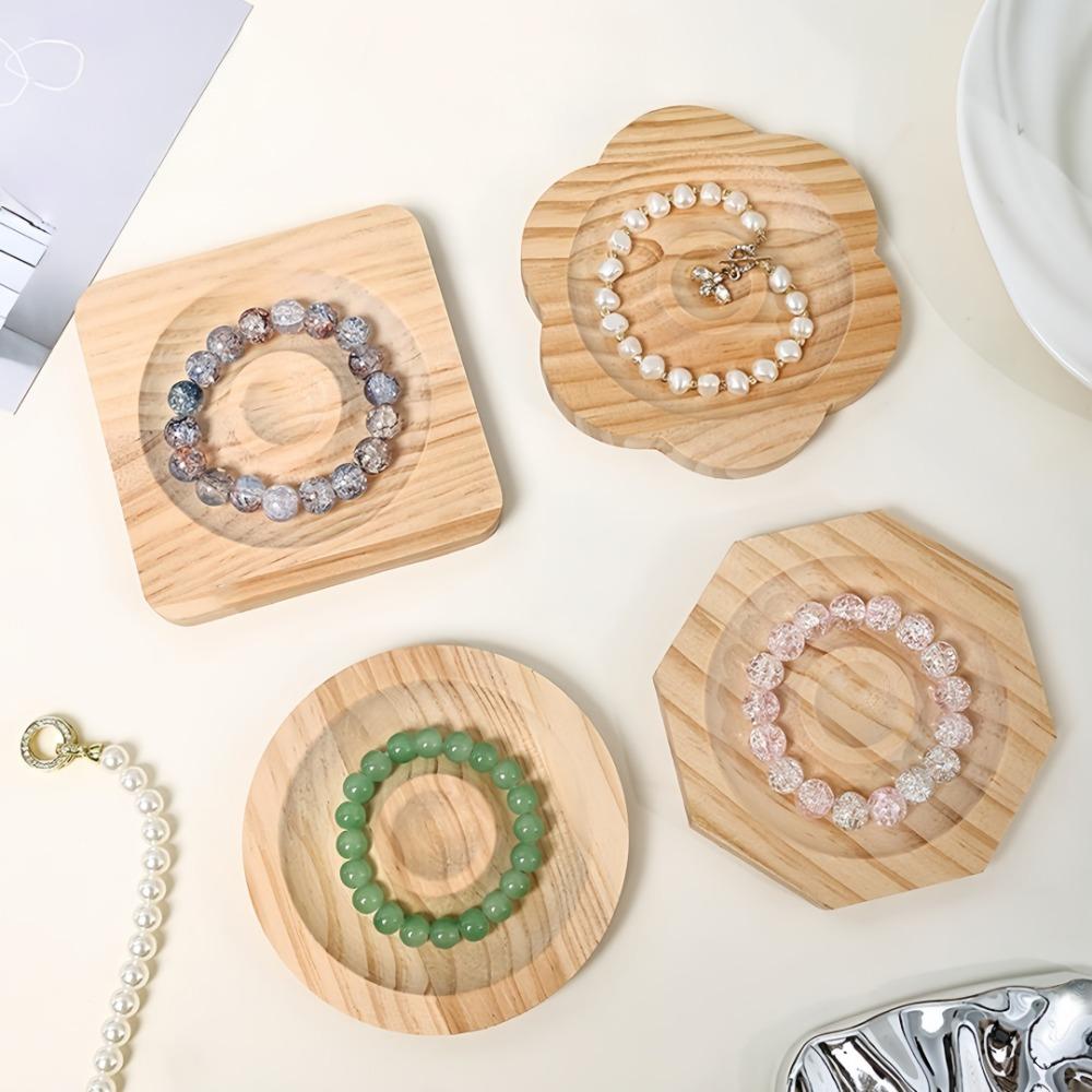 Crystal Bead Plate Solid Wood Bracelet Tray DIY Display of Bracelet Bead Plate for Jewelry Store Storage Handicraft Display Rack