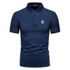 Мужская летняя рубашка поло с коротким рукавом и воротником-стойкой, 100% полиэстер, быстросохнущая рубашка поло, топы
