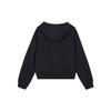 Nike Solid Color Hooded Zip-Up Casual Long Sleeve Sweatshirt Women Tops Black FN2420-010