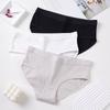 Black White Gray Pure Cotton Underwear for Girls Soft Sticky Waist Hip Underwear Pure Cotton Crotch Simple Triangle Panties