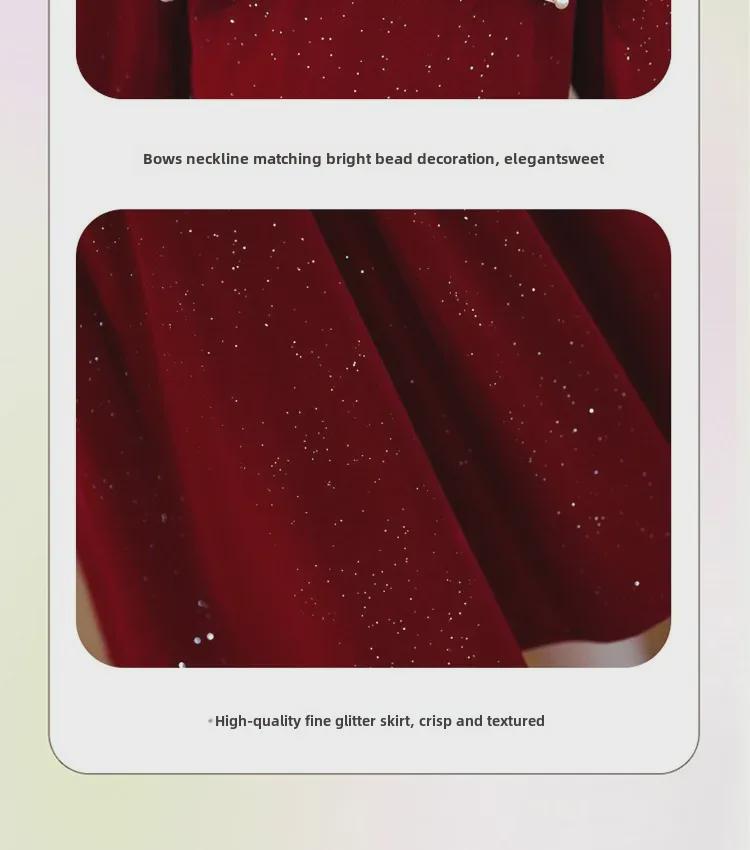 Стильное платье принцессы с длинными рукавами и бархатом для девочек осень-зима 2023 года