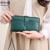 Women Wallets RFID Blocking Buckle Closure Minimalist Long Wallet - Clutch Purse Coin Pouch Card Holder
