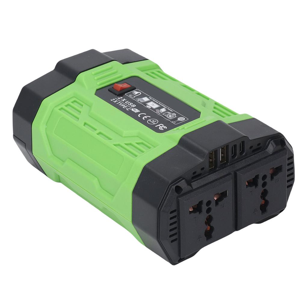 200W Car Inverter 12V To 220V 2 USB 2 Type C Ports 2 Universal Sockets Car Charger Adapter Inverter for RV Truck