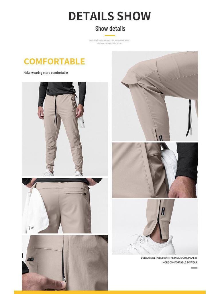 Новые мужские брюки-джоггеры для хайкинга из нейлона-стрейч с несколькими карманами - Повседневные спортивные фитнес-брюки