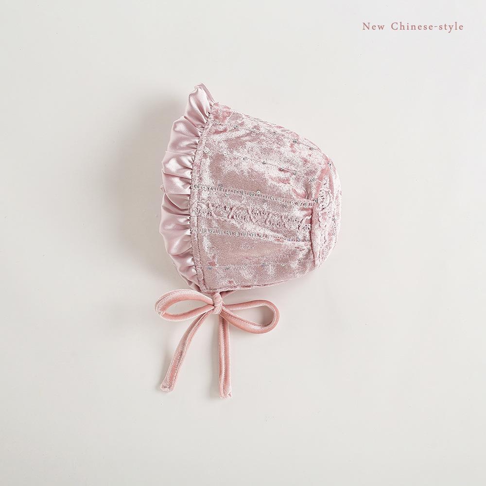 Elegant Silk Velvet Baby Girl Princess Dress & Hat - First Birthday Special