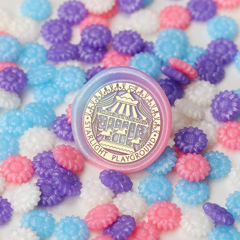 Huidisi Перламутровые Гранулы Сургуча Смешанных Цветов Подсолнух для Штампов