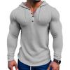 Men Spring Autumn Sweatshirt Top Solid Color Slim Fit Long Sleeve Breathable Casual Pullover Shirt Hooded Top