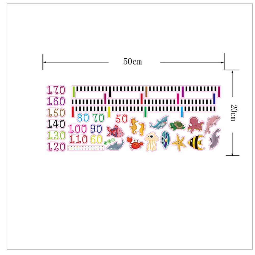 Room Decor Beautiful Mural Baby Growth Chart Under Sea Animal Wall Sticker Height Measure Decal