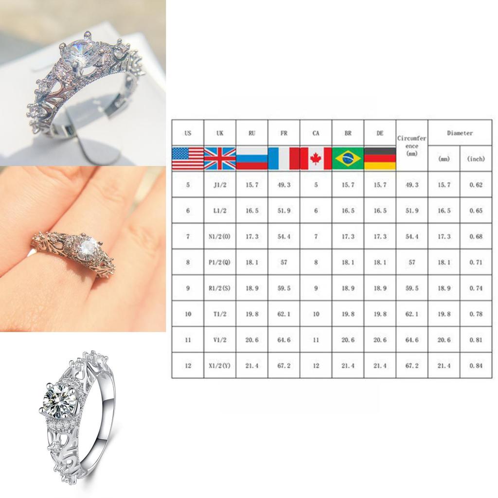 Versatile Fashion Women Luxury Engagement Wedding Rings For Lady Crystal Jewelry Accessories Gifts