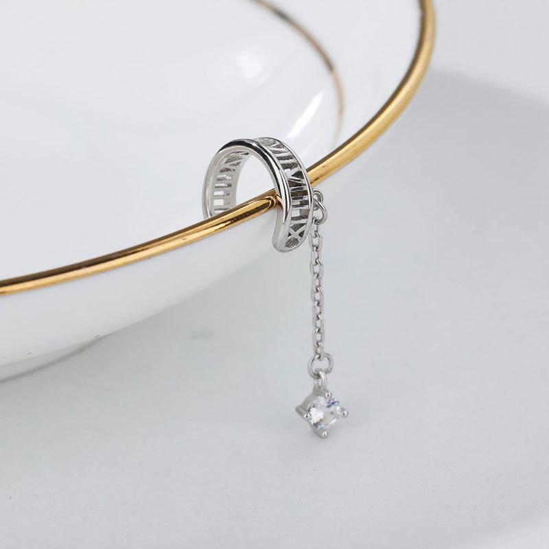 Римские цифры полые серьги клипса кисточка темперамент без пирсинга евангельские серьги новый стиль для женщин