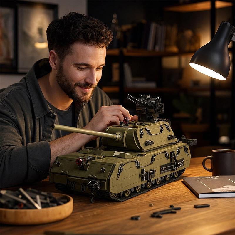 Военный Тяжелый Танк Panzer VIII Maus Строительные Блоки Война Армия Бронированный Транспорт Сборка Кирпичики Креативные Игрушки Подарки для Взрослых 3339шт