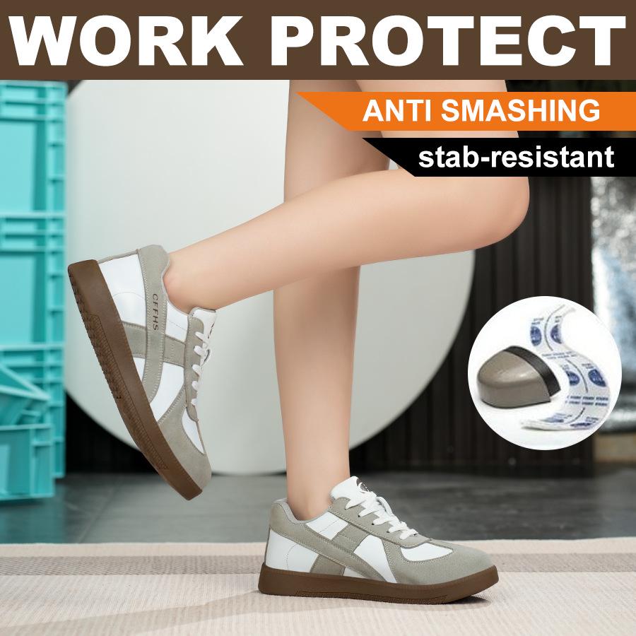 Женские легкие защитные кроссовки со стальным подноском: Удобная, нескользящая и устойчивая к проколам рабочая обувь.