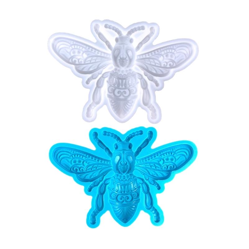 Glossy Large Bees-shape Ornaments Silicone Epoxy Resin Mold DIY Keychain Pendant Jewelry for Valentine Gift Craft