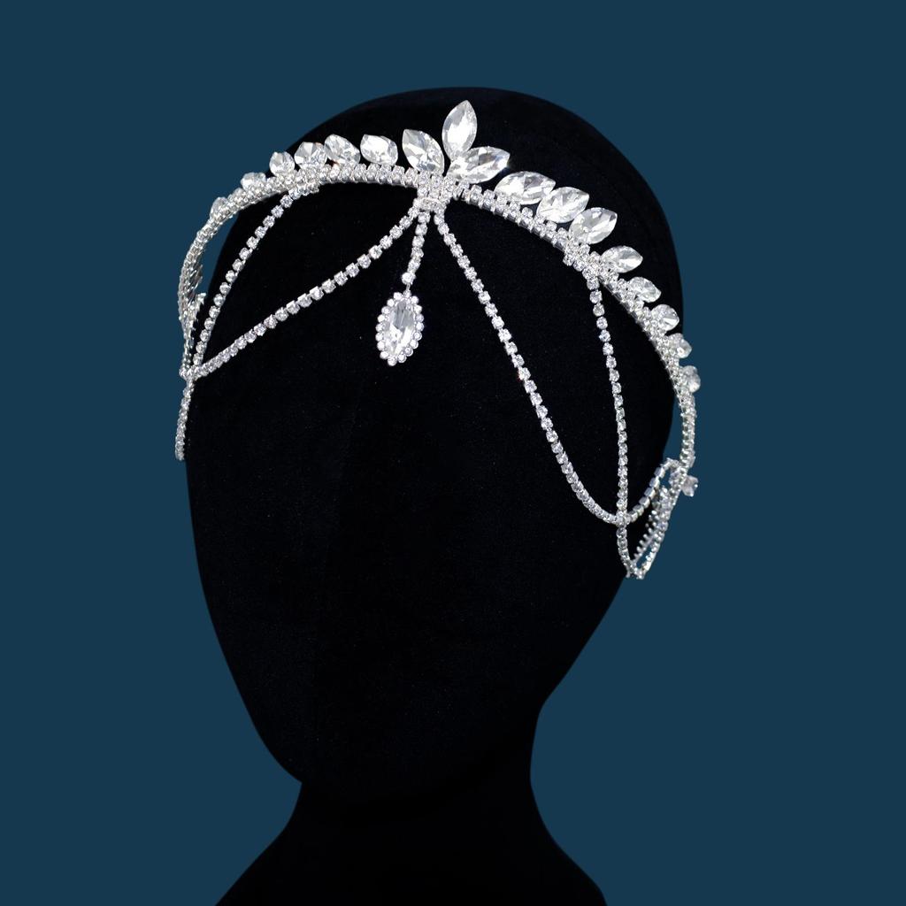 Ручная работа Тиара с кристаллами и кисточкой для свадебных причесок (DZ051)