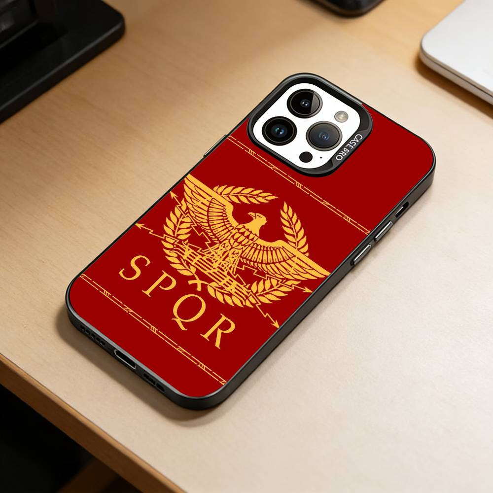 SPQR R-Roman Empire SPQR Phone Case For iPhone 17,16,15,14,13,12,11 Plus,Pro Max,XS,Colorful Silver Black Cover