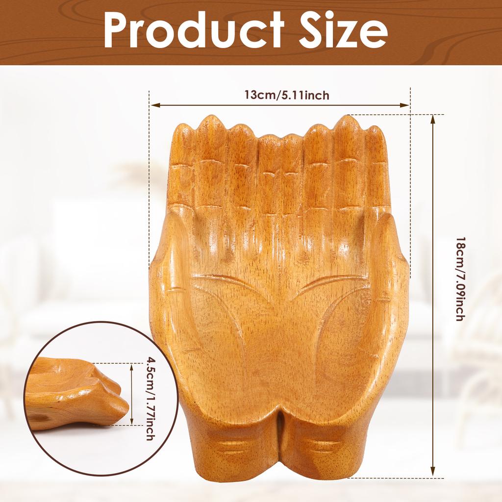 Деревянная резная миска для хранения рук, декоративная миска для прихожей, эстетичная подставка для ювелирных изделий, кристаллов, камней, миска для ключей у входа