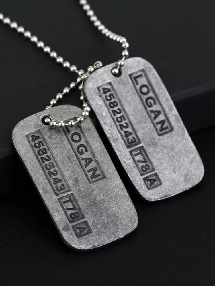 Movie X-Men Wolverine Military Card Necklace Pendant Fashion Superhero Logan Howlett Cosplay Periphery Necklaces