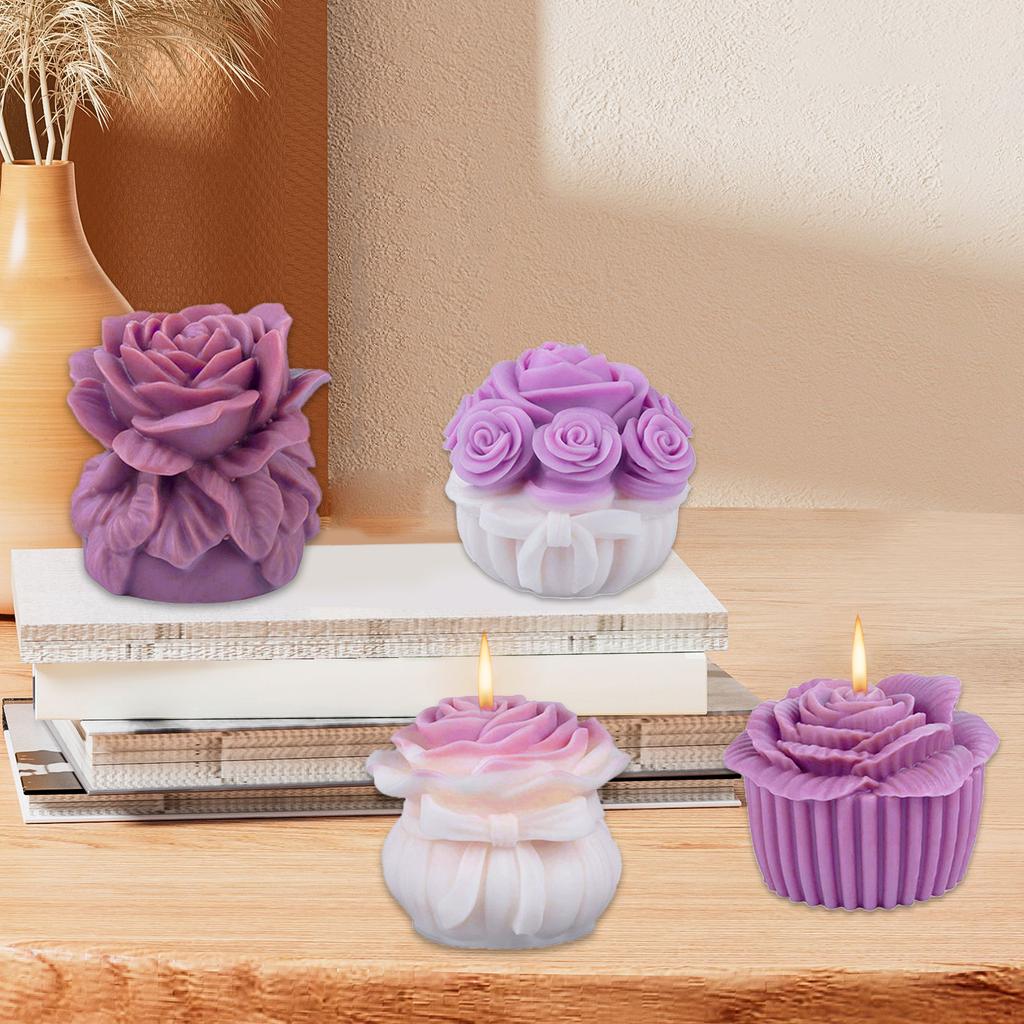 Flowers Candle Mould Silicone Molds Ornament Molds Castings Molds Handmade Plasters Molds Craft Supplies