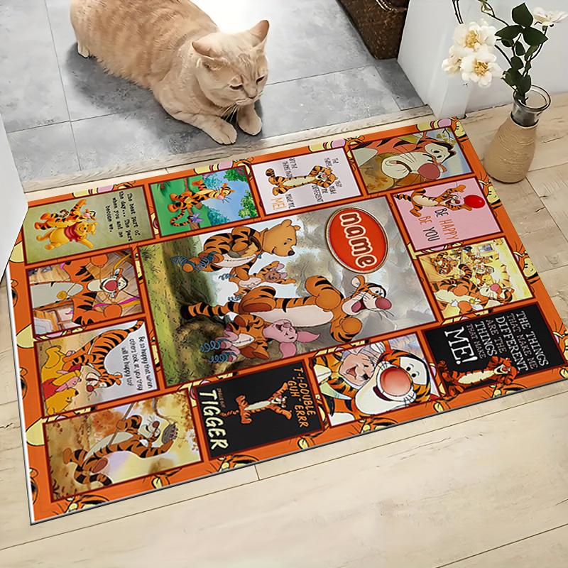 Custom Name Tigger Friends Collage Carpet Rug Customizable Soft Washable Anti-Slip Home Living Room Sofa Mats Personalized Rug. 0909191