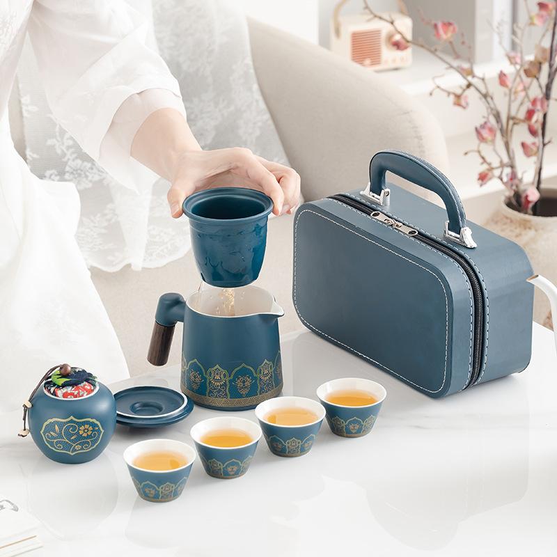 Портативный дорожный чайный набор Керамическая чашка Куайкэ Набор для чая Кунг-фу Бизнес-сувенир