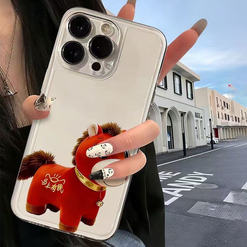 2026 плачущая лошадь для чехла на телефон iphone17promax 11 apple 16/14pro Guochao 13/12/15