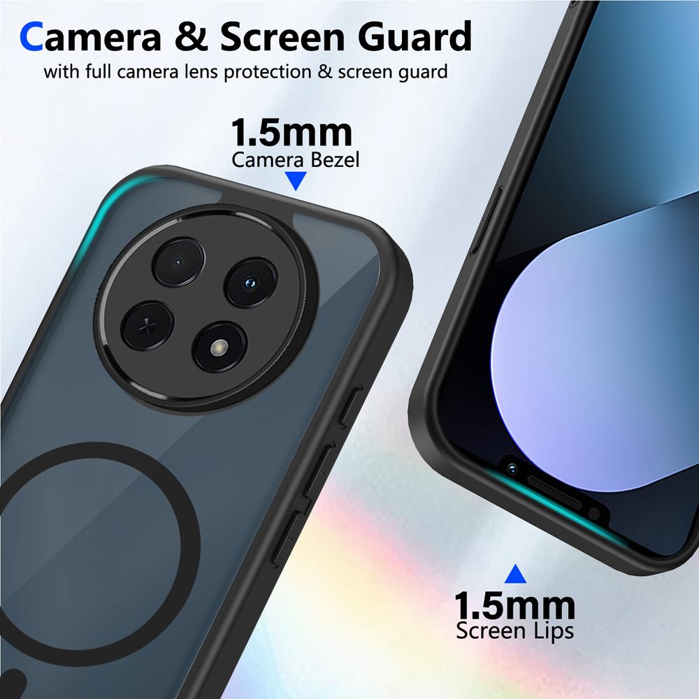 KEYSION Магнитный чехол для телефона для Huawei nova 14i Силикон+ПК Матовый Полупрозрачный Прозрачный Ударопрочный Задняя крышка для Huawei nova14i