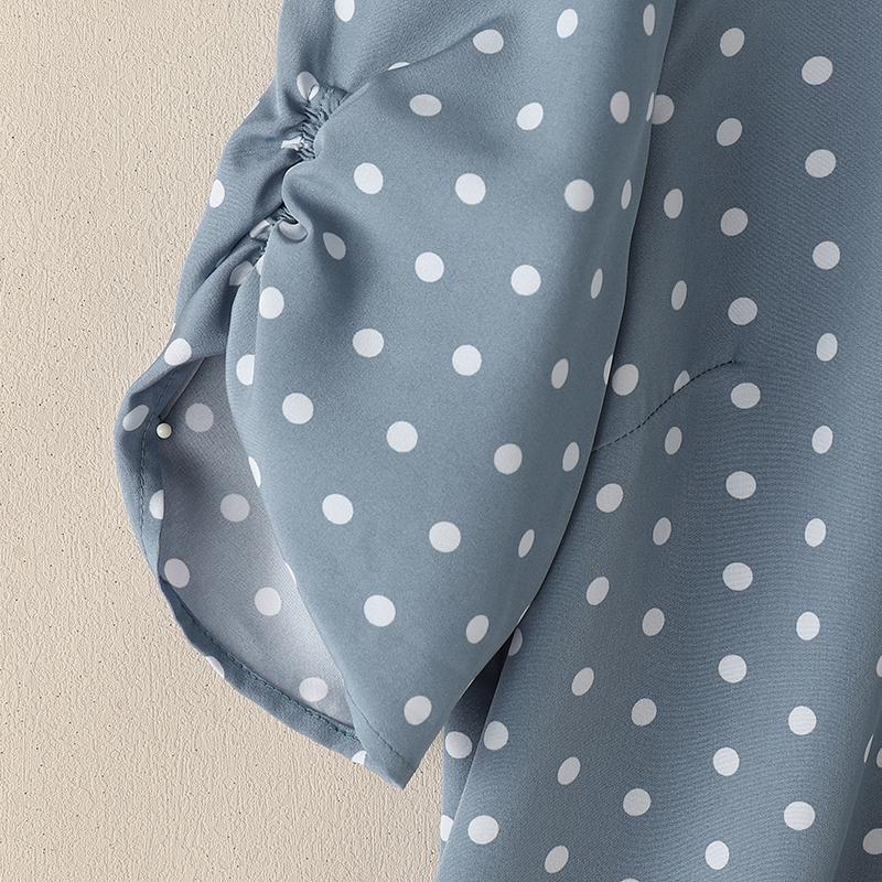 ZANZEA Женская повседневная летняя блузка с коротким рукавом в горошек