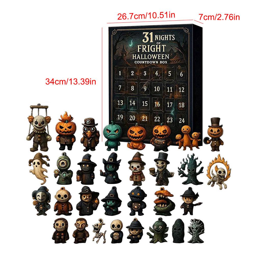 2025 Halloween Advent Calendar 31-Day Halloween Countdown Calendar with Collectible Eerie Figurines Surprise Box Halloween Gifts