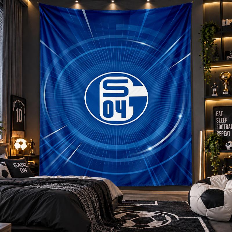 Wall Hanging Tapestry Schalke 04 Print Cloth for Living Room Bedroom Home Decor