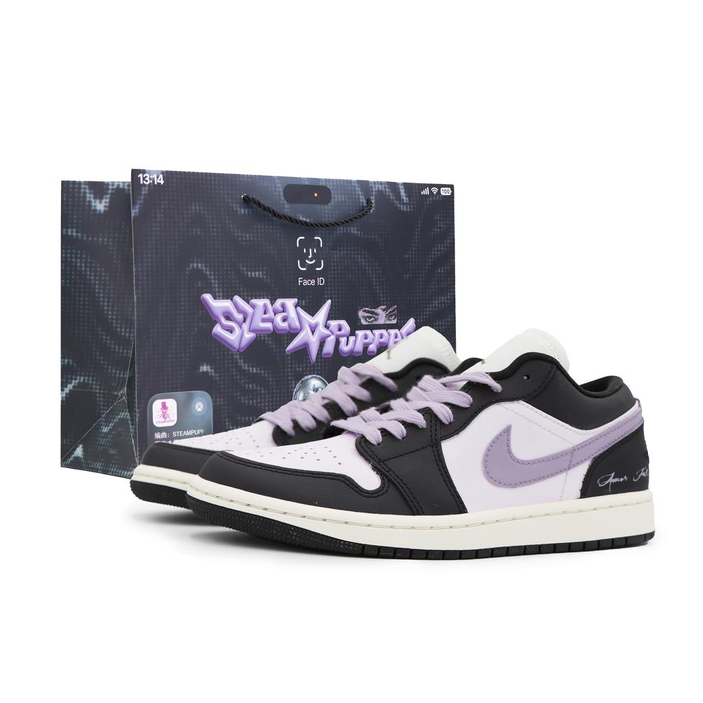 Jordan Air Jordan 1 Low Винтажные Баскетбольные Кроссовки Унисекс Черно-Фиолетовые DC0774-200(Команда413-)