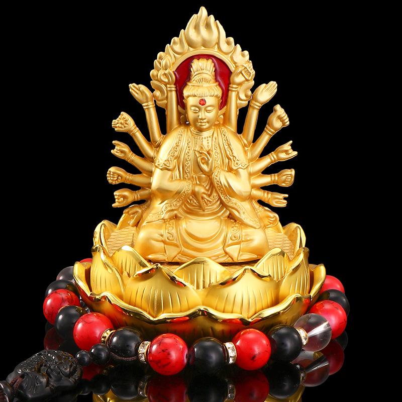 Украшение для автомобиля в виде парфюма из сплава «Лотос Гуаньинь» — аксессуар для интерьера в виде тысячи рук Гуаньинь