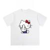 American Hello Kitty Fun Print 2025 Women's Cartoon Peripheral Top Trend Plus Size Loose Casual Short-sleeved T-shirt