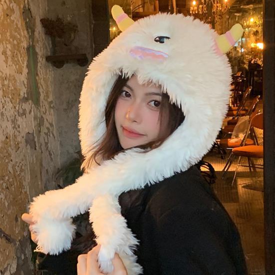 Забавная плюшевая шапка с мультяшным дизайном, супермягкая, ультра-толстая, приятная для кожи, ветрозащитная, очаровательная термоплюшевая шапка, головной убор